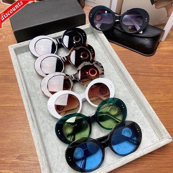 

designer sunglasses 22 new oval sunglass women's online celebrity ins star same personalized plate trend 1722, White;black