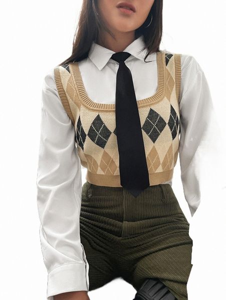 

women's sweaters argyle pattern sweater vest without blouse v0eq#, White;black