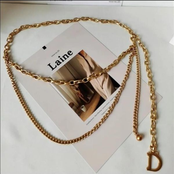 

women gold chains belts fashion designers belt link luxury waist chain womens metal alloy dress accessories waistband girdle belts230j286f, Black;brown