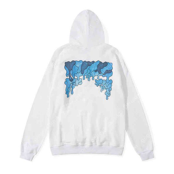 

classic loose offs mens sweatshirts fashion brand hoodie designers luxury pullover back oil paint arrow x men women t shirt6338, Black