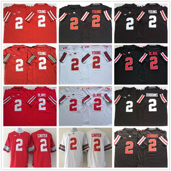 

ncaa college ohio state buckeyes football jerseys chase young chris olave cris carter j.k dobbins jersey, Black