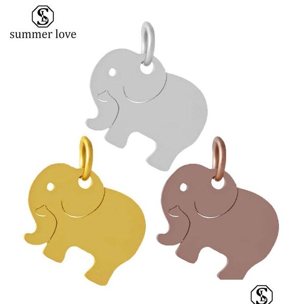 

charms 10pcs 14x16mm stainless steel elephant charms diy charm pendants metal jewelry craft bracelet drop delivery 2021 findi vipjewel dha4r, Bronze;silver