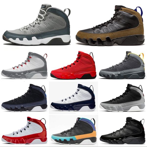 

fire red 9 9s men basketball shoes jumpman ix chile red particle grey change the world unc bred university gold anthracite racer blue olive