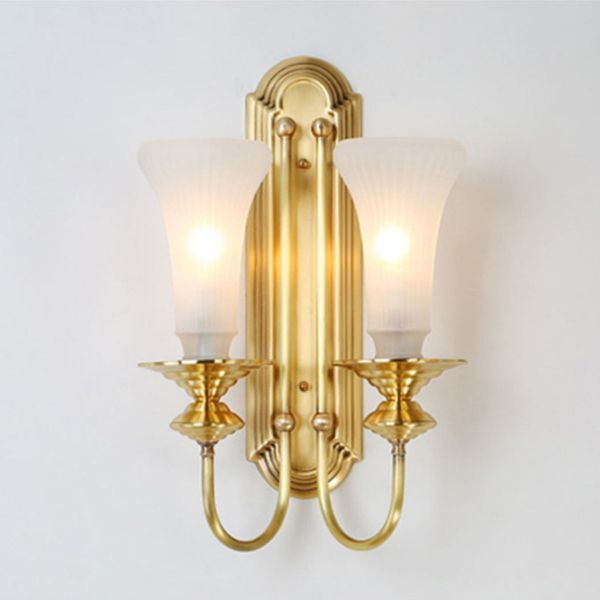 

american all copper wall lamps modern living room glass wall light simple bedroom bedside lights creative bathroom study led lighting nordic