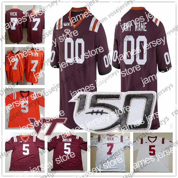 

american college football wear custom virginia tech hokies 2019 football any name number red 2 hendon hooker 5 ryan willis 14 damon hazelton, Black