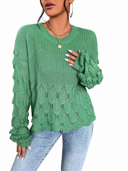 

women's sweaters drop shoulder textured knit sweater e196#, White;black
