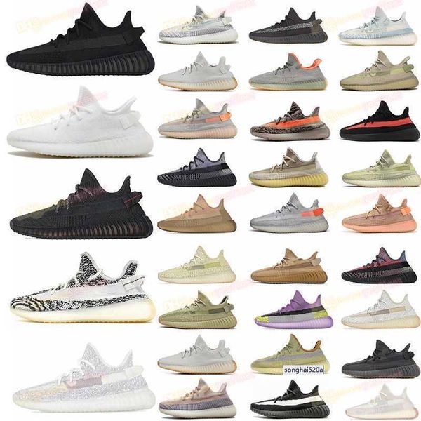 

shoes 2022 shoes designer sports running shoes men mesh soft breathable 3m black static reflective flat v2 boosts''yezzies'&#