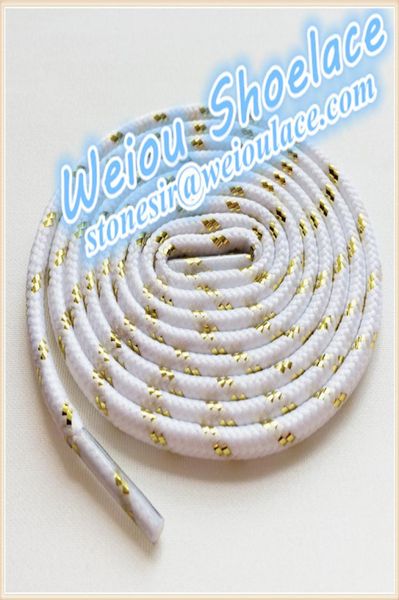 

weiou sports white black gold shoelaces round rope laces for outdoor climbing casual shoes, White;pink