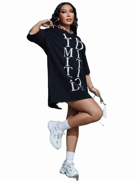 

casual dresses letter graphic drop shoulder tee dress b2aq#, Black;gray