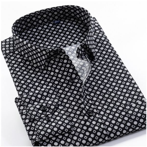 

men's casual shirts large size 8xl 9xl 10xl vrokino brand vintage floral print long sleeves business dress fashion classic shirt 220905, White;black