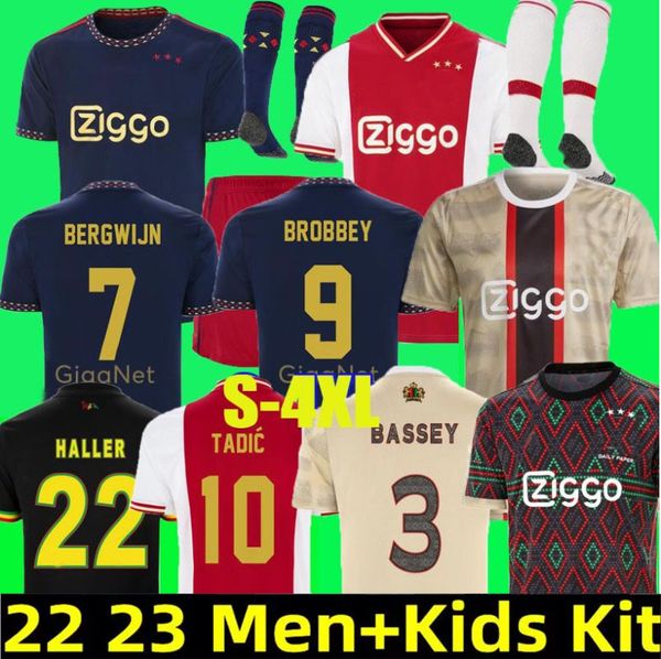 

tadic 21 22 23 soccer jersey fans player bassey berghuis third black kit blind klaassen taylor 2022 2023 football shirts men kids uniforms b, Black;yellow