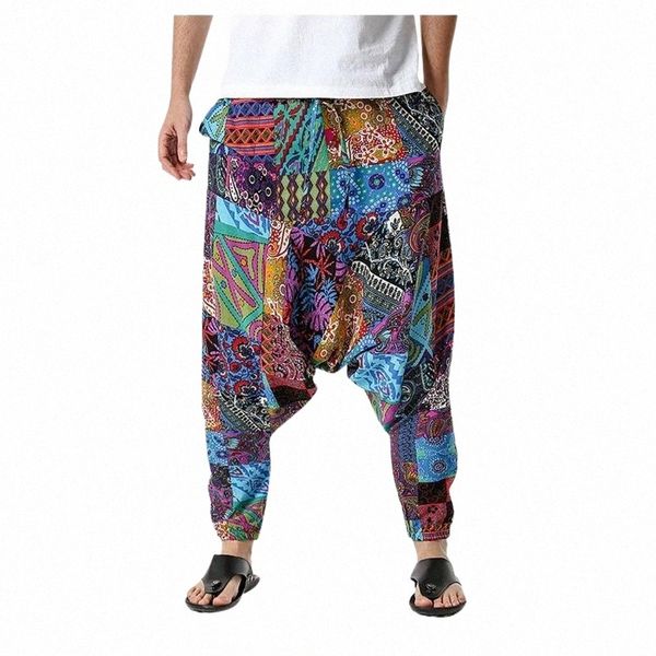 

men's pants summer men's test selling label fashion sports tide brand harem pants hip-hop style small feet wide-legged v31p#, Black