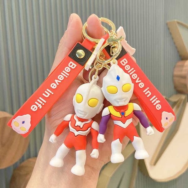 

ultraman pendant cartoon doll key chain exquisite schoolbag bag car, Silver