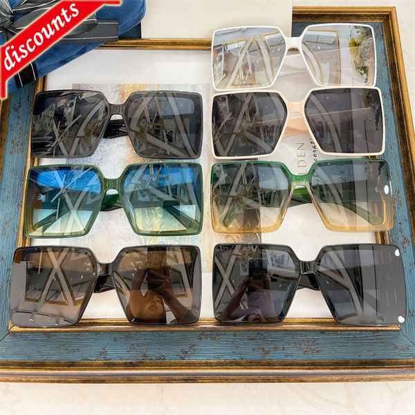 

designer sunglasses uv400 g's new square large frame fashion ins net red star same for men and women gg0937, White;black