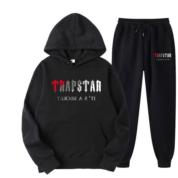 

mens tracksuits trapstar tracksuit brand printed mens sport 15 warm colors two pieces loose set hoodie pants jogging hooded set 220906, Gray