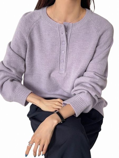 

women's sweaters dazy raglan sleeve half button sweater u0dl#, White;black