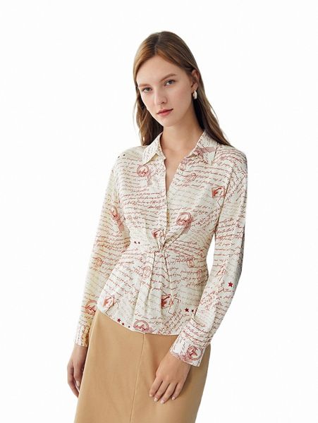 

women's blouses & shirts motf premium viscose postmark print h5dh#, White