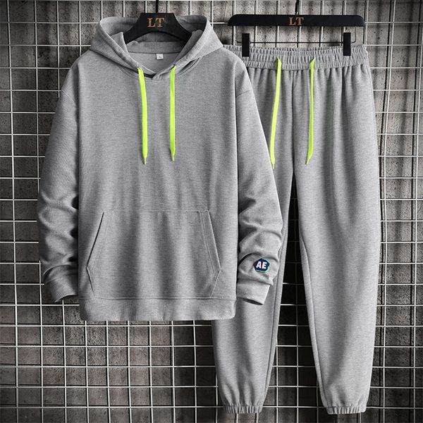 

mens tracksuits tracksuit men 2 piece grey track suits men spring and autumn gym clothes sports wear jogger suit for men fleece sweatsuit 22, Gray
