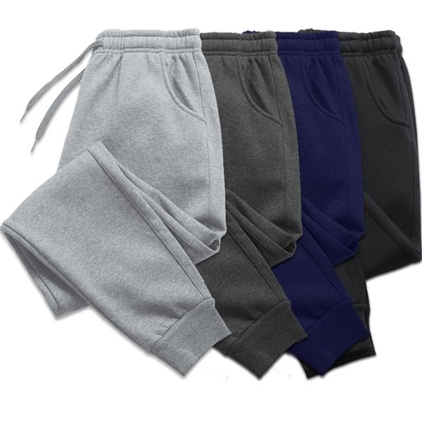 

mens pants men women long autumn and winter casual fleece sweatpants soft sports jogging 5 colors 220906, Black
