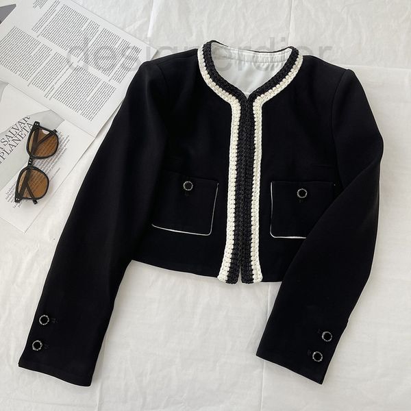 

women's hoodies & sweatshirts designer genuine xiaoxiangjia 22ss new french color matching celebrity style slim short coat female w8oy, Black