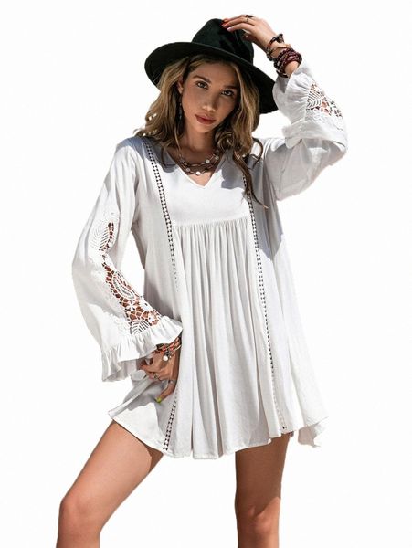

casual dresses rusttydustty guipure lace insert smock dress e6hp#, Black;gray