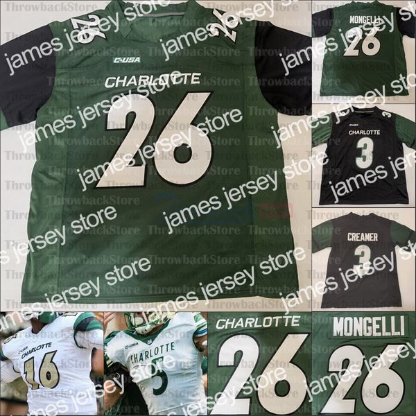 

charlotte college football jersey chris reynolds benny lemay victor tucker cameron dollar alex highsmith, Black