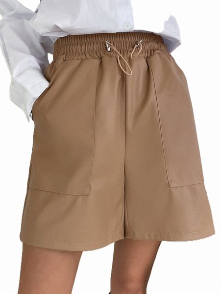 

women's shorts dazy drawstring waist slant pocket shorts m2e3#, White;black