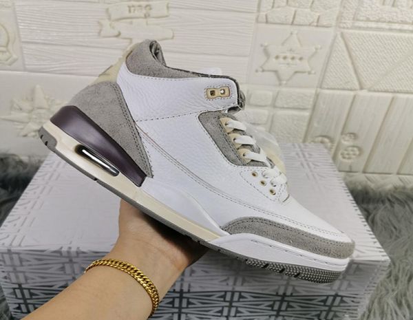 

a ma maniere x 3 mens basketball shoes 3s white medium greyviol