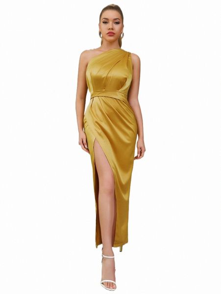 

casual dresses adyce one shoulder ruched split thigh dress p6m7#, Black;gray
