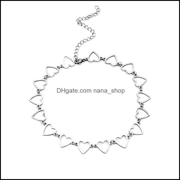 

pendant necklaces minimalist stainless steel romantic tassel heart pendant women choker necklace punk style bungee girl clav nanashop dhrtb, Silver