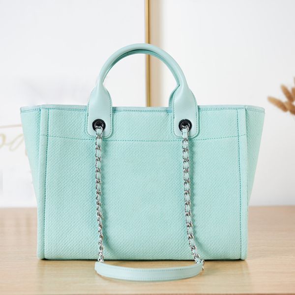 

fashion casual designer women's bag solid color large capacity beach bag shoulder handbag