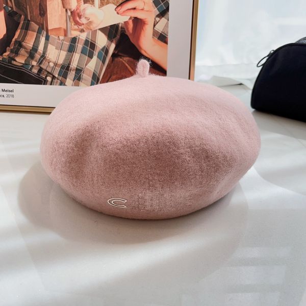 

winter womens berets letter barbie pink hats sweet cute school girl styles, Blue;gray