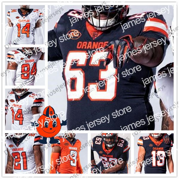 

american college football wear 2019 ncaa syracuse orange #2 eric dungey 1 sean riley 17 jamal custis 7 andre cisc 86 trishton jackson blue w, Black