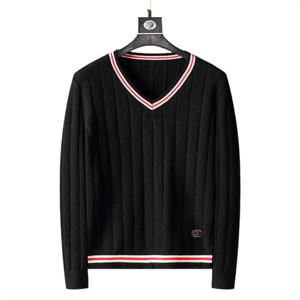 

brand designers design fashionable men's sweaters leisure long classic luxury plaid pullover a variety of styles and women's loose, White;black