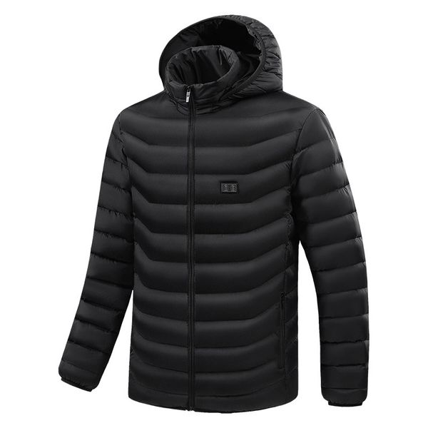 

men's down & parkas cotton coat double control 15 intelligent constant temperature heating cotton coat male spot, Black
