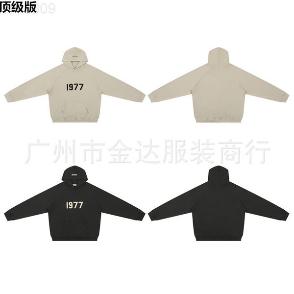 

hoodies winter fashion brand new 1977 flocking simple casual and versatile, Black