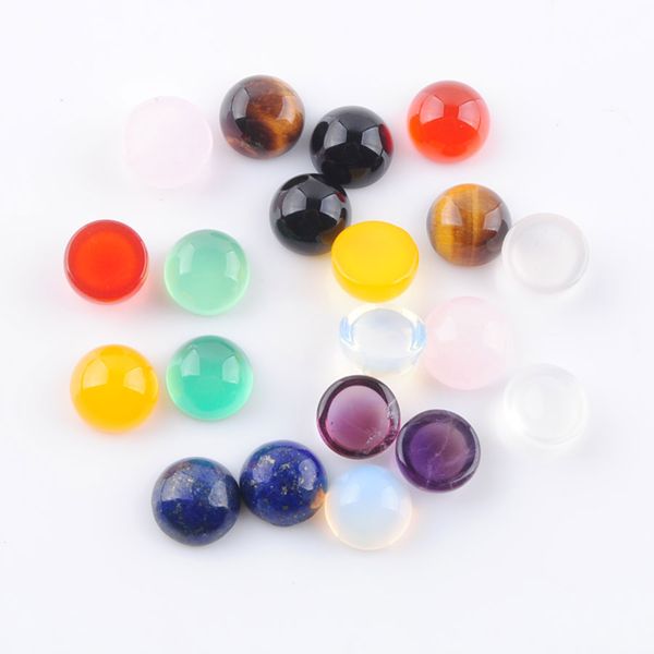 

natural gemstones round cabochon 8x4mm beads healing bead fit for women men diy handmade jewelry bu315, Black
