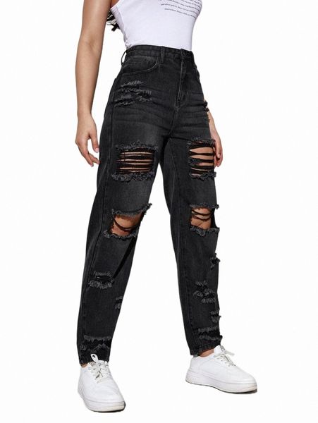 

women's jeans high waist cut out ripped mom fit jeans r5uu#, Blue