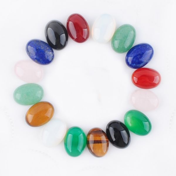 

natural gemstones oval 10x14mm cabochon no hole cab loose beads for diy jewelry making earrings bracelets necklace accessories bu304, Black