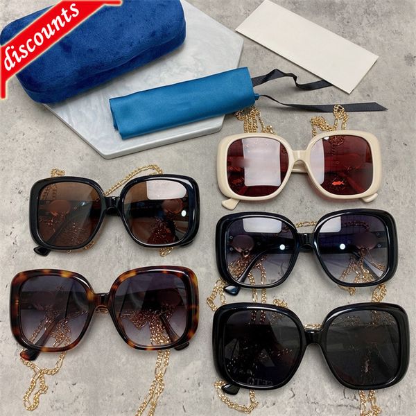 

designer sunglasses g family's new generous frame wind chain plate sunglass men's and women's net red same sunglass gg1029, White;black