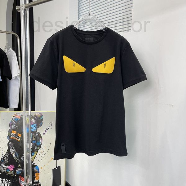 

women's t-shirt designer genuine fd little monster leather yellow devil eye short sleeve t-shirt energetic and fashionable quue, White