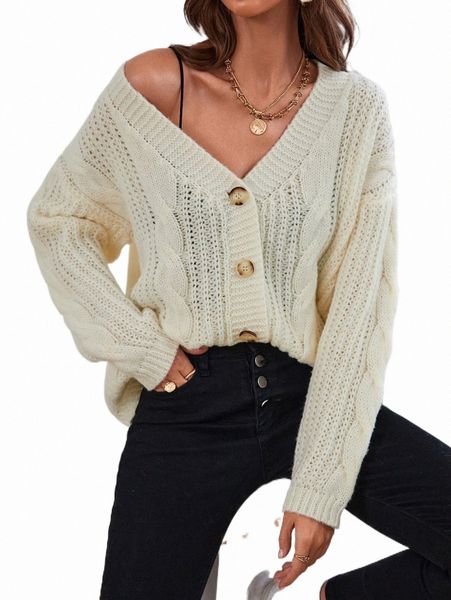 

women's sweaters cable knit drop shoulder cardigan l28w#, White;black