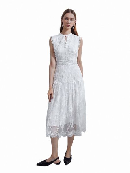 

casual dresses motf premium lace tie-neck lined dress 61oq#, Black;gray