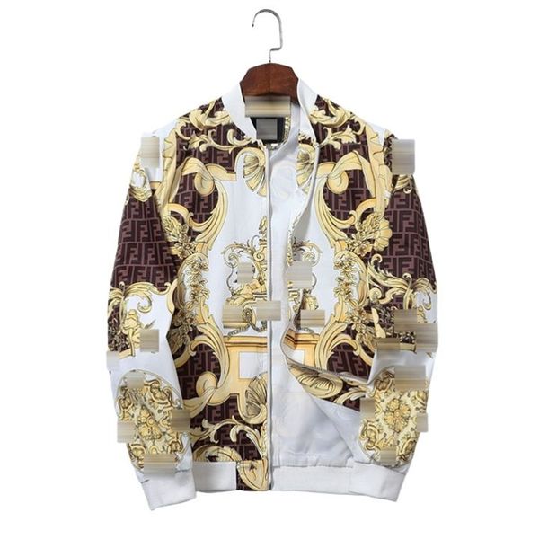 

designer jacket mens women zipper stand collar jacket fashion full body print luxury trend loose casual tracksuits autumn/winter coat m-3xl, Black;brown