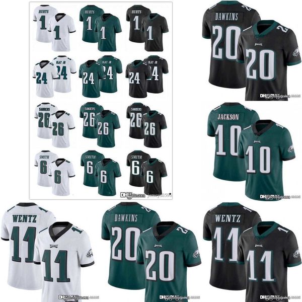 

football jerseys philadelphia''eagles''6 devonta smith 1 jalen hurts, Black;red