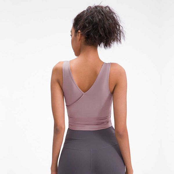 

yoga outfit 2021 new irregular ribbon yoga vest elastic slim sports running fitn