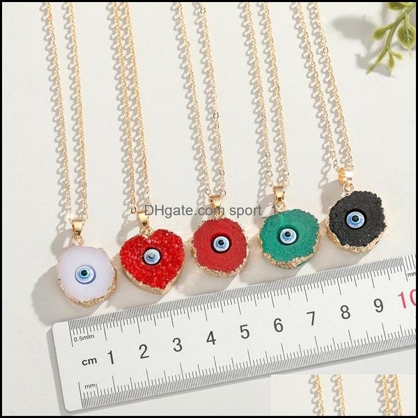 

pendant necklaces inspired jewelry resin druzy evil eye jeart round pendant handmade necklaces christmas party birthday gift f sport1 dhuqz, Silver