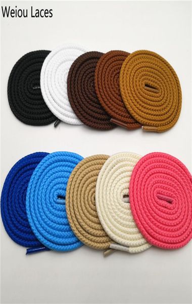 

weiou solid color round cord shoe laces shoelaces string for casual sneakers canvas shoes martin boots strings 120cm, White;pink