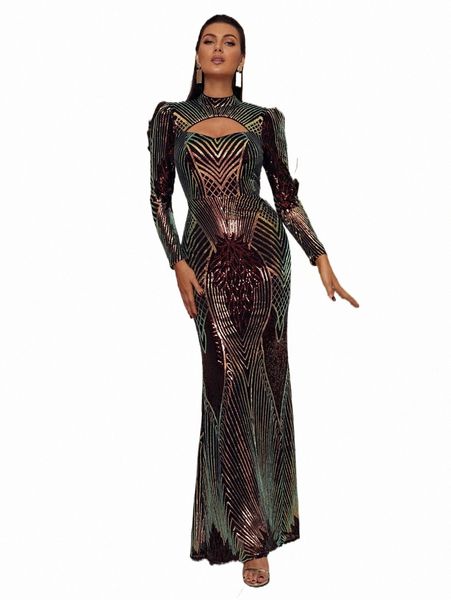 

casual dresses missord mock neck cut out front sequin prom dress s20g#, Black;gray