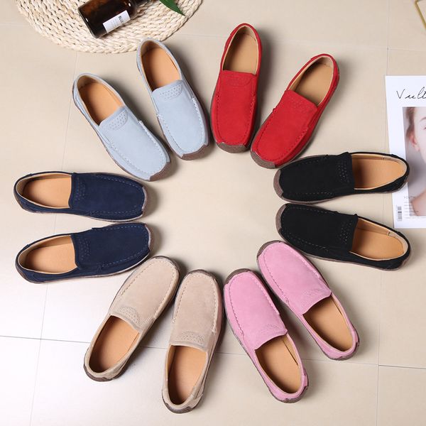 

leather shoes autumn 2022 black light and breathable anti suede fabric wear-resistant shock-absorbing non slip soft sole easy to wear ladies, Red;white